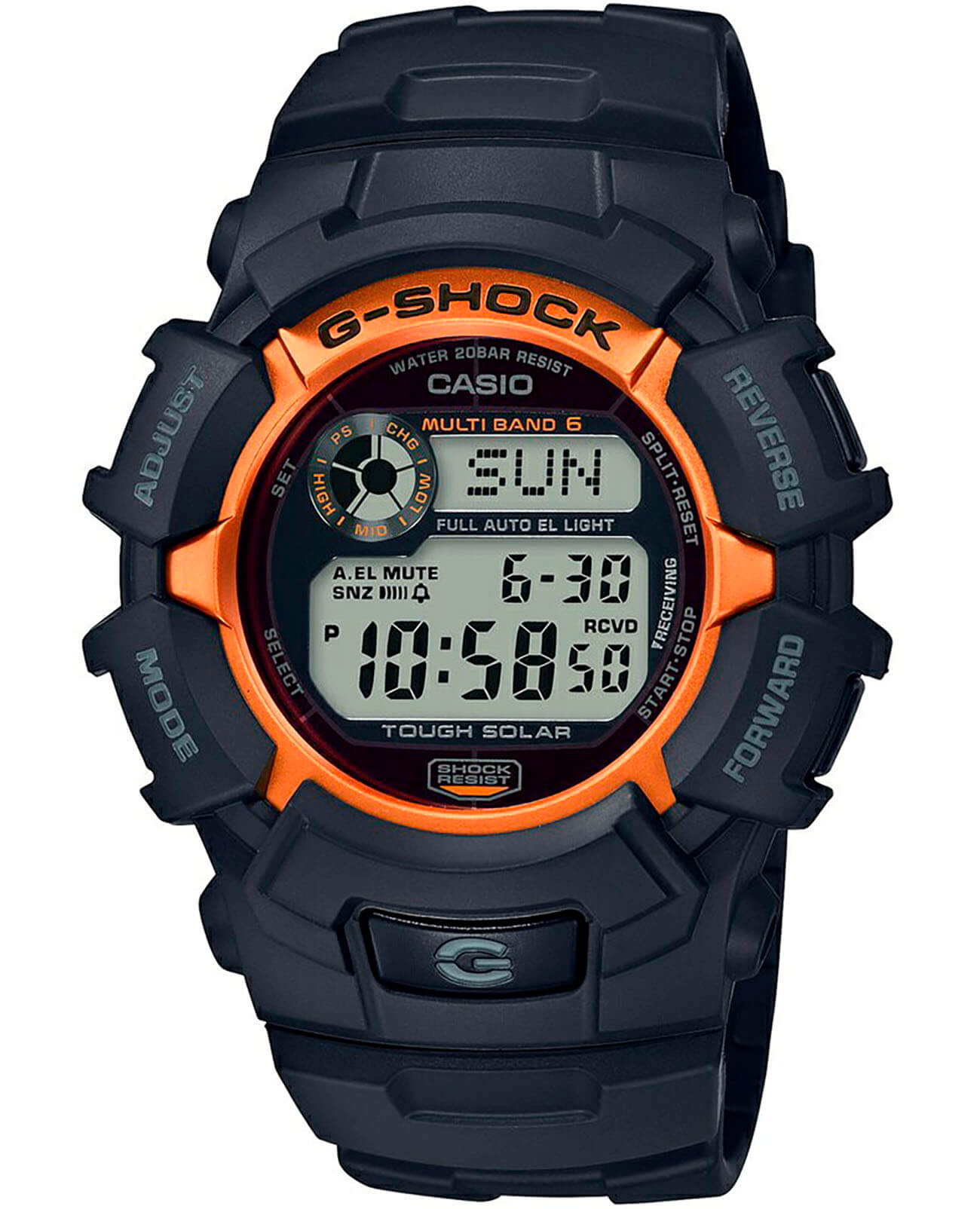 Casio Casio G-Shock GW-2320SF-1B4  GW-2320SF-1B4ER электронные мужские часы серый циферблат, браслет полимер — вид спереди