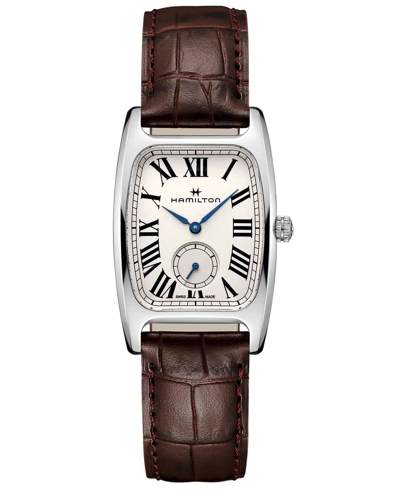 Hamilton Hamilton American Classic Boulton Small Second Quartz H13421511  H13421511 кварцевые женские часы белый циферблат, браслет кожаный — вид спереди