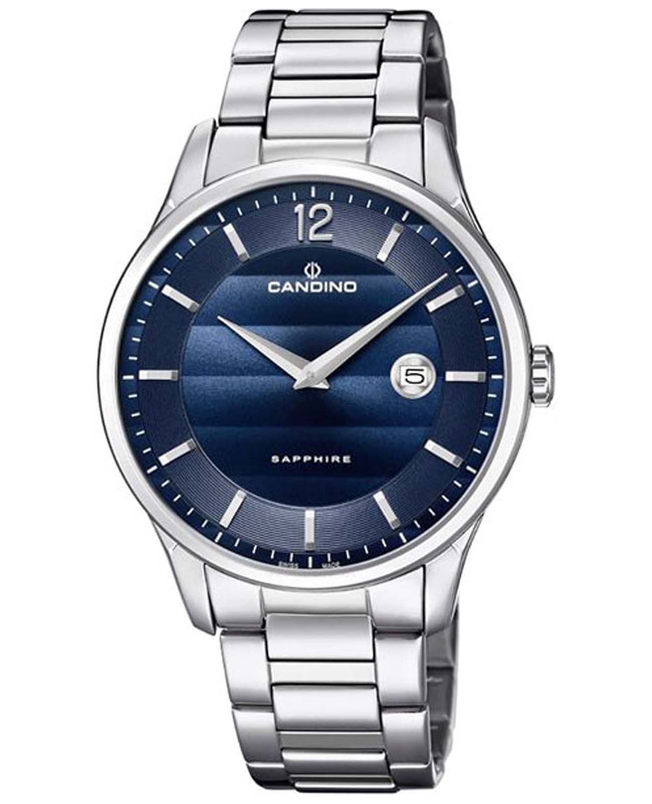 Candino Candino C4637/3  C4637/3 кварцевые мужские часы синий циферблат, браслет нержавеющая сталь — вид спереди
