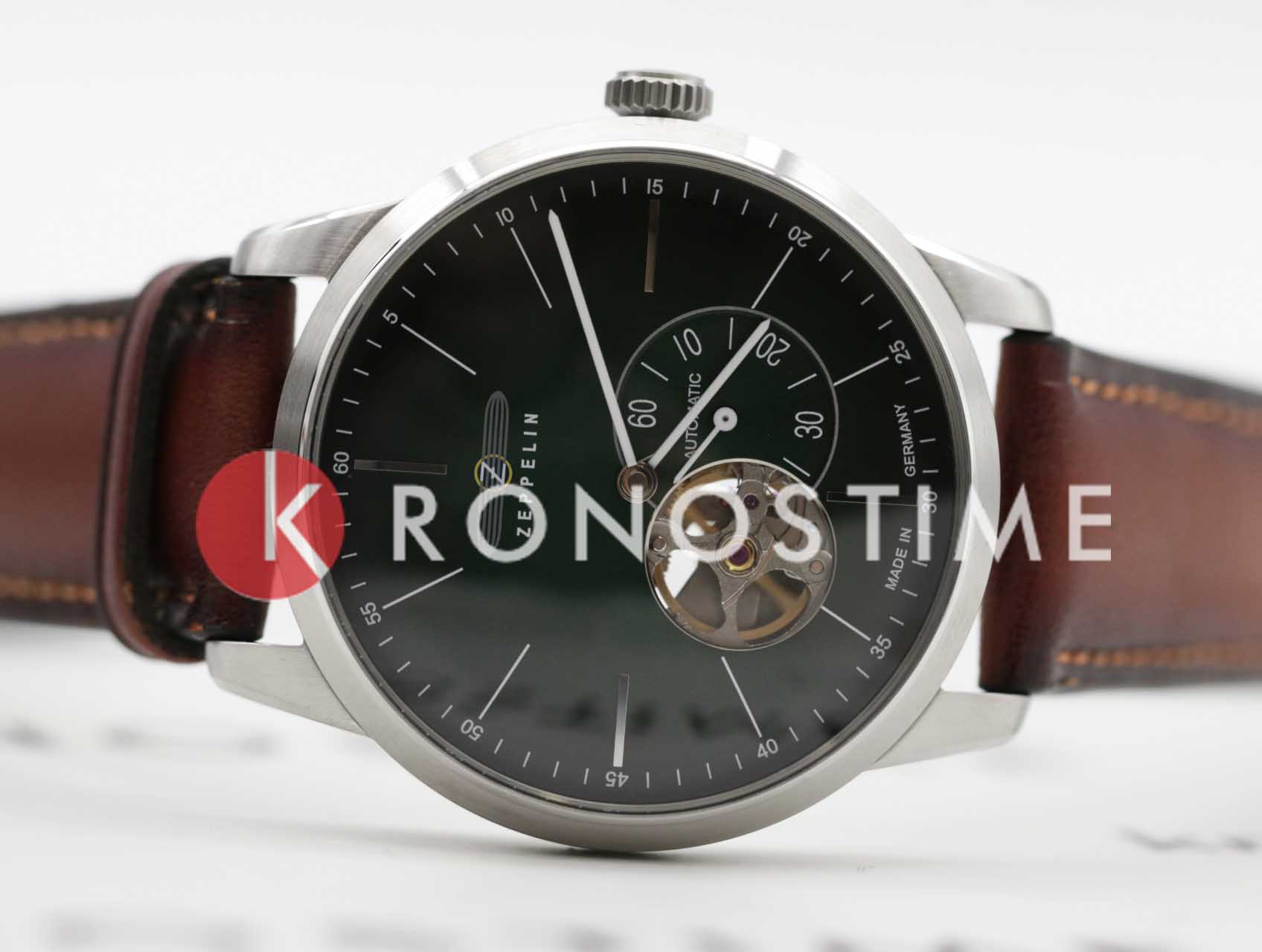 Zeppelin Zeppelin Flatline 83644,  германия мужские часы на браслете кожаный боковой вид