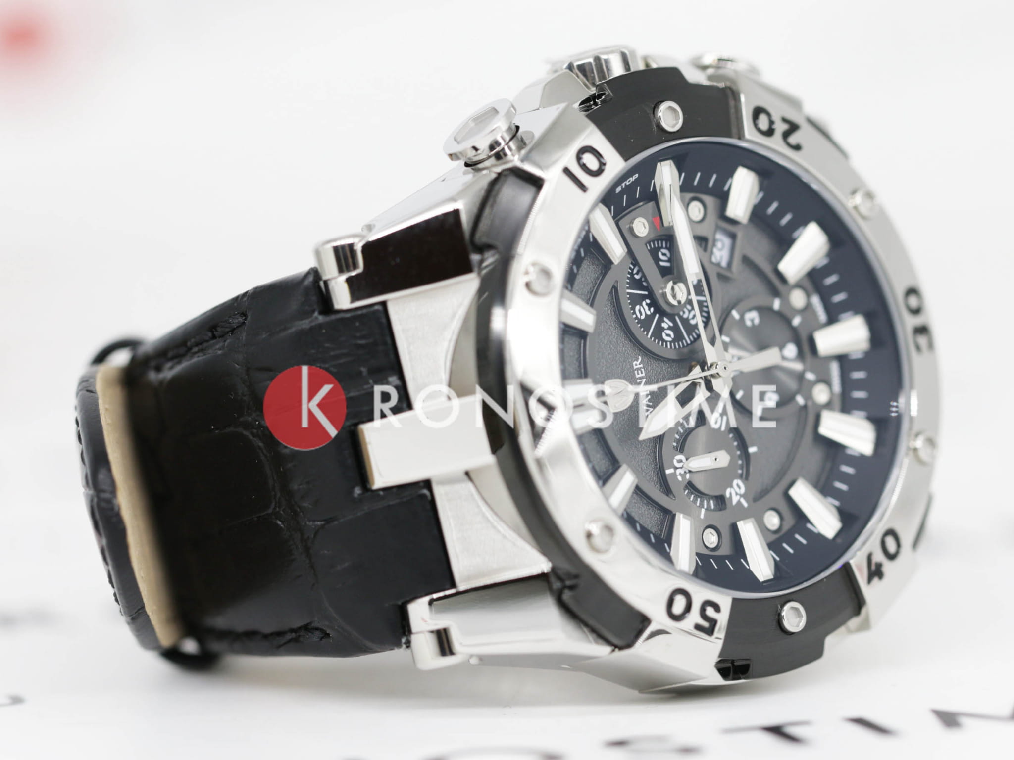 Wainer Wainer Trio WA.14000-A,  швейцария мужские часы на браслете кожаный боковой вид