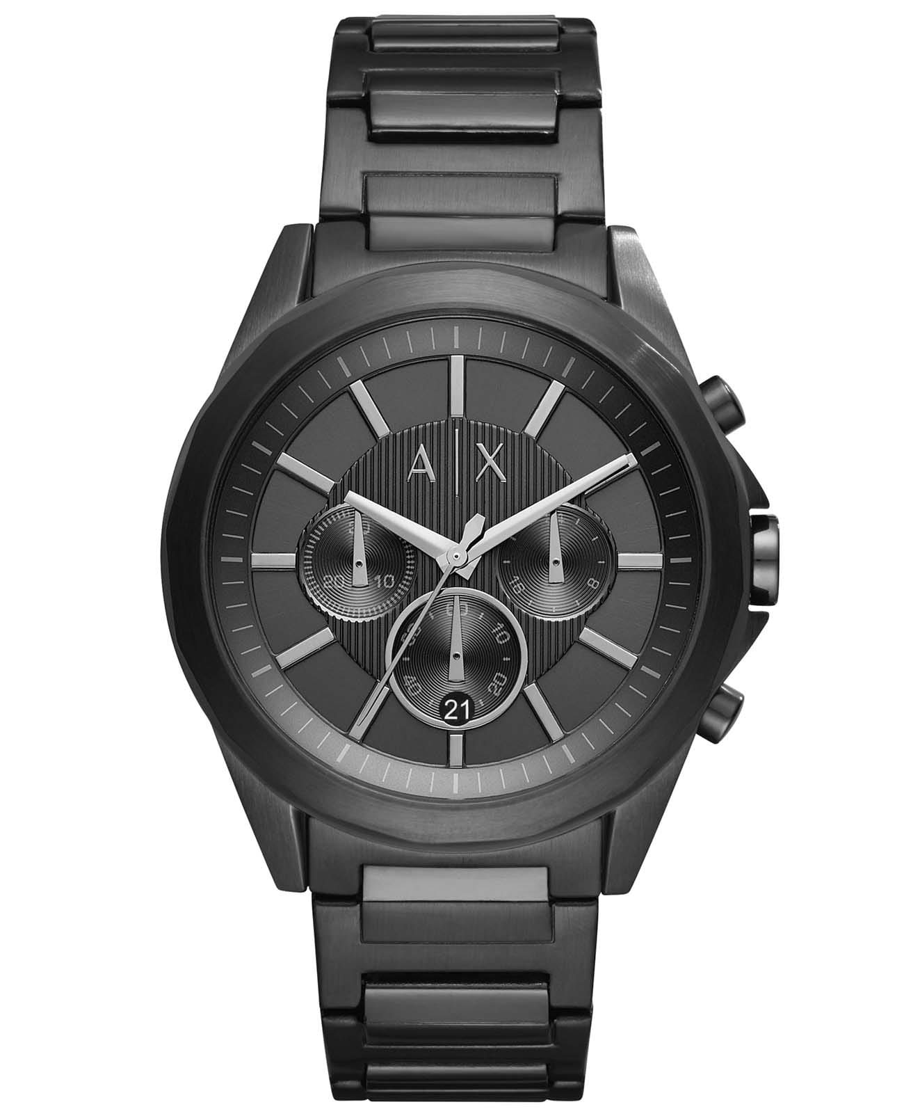 Armani Exchange Armani Exchange Drexler  AX2601  AX2601 кварцевые мужские часы черный циферблат, браслет сталь с ip покрытием — вид спереди