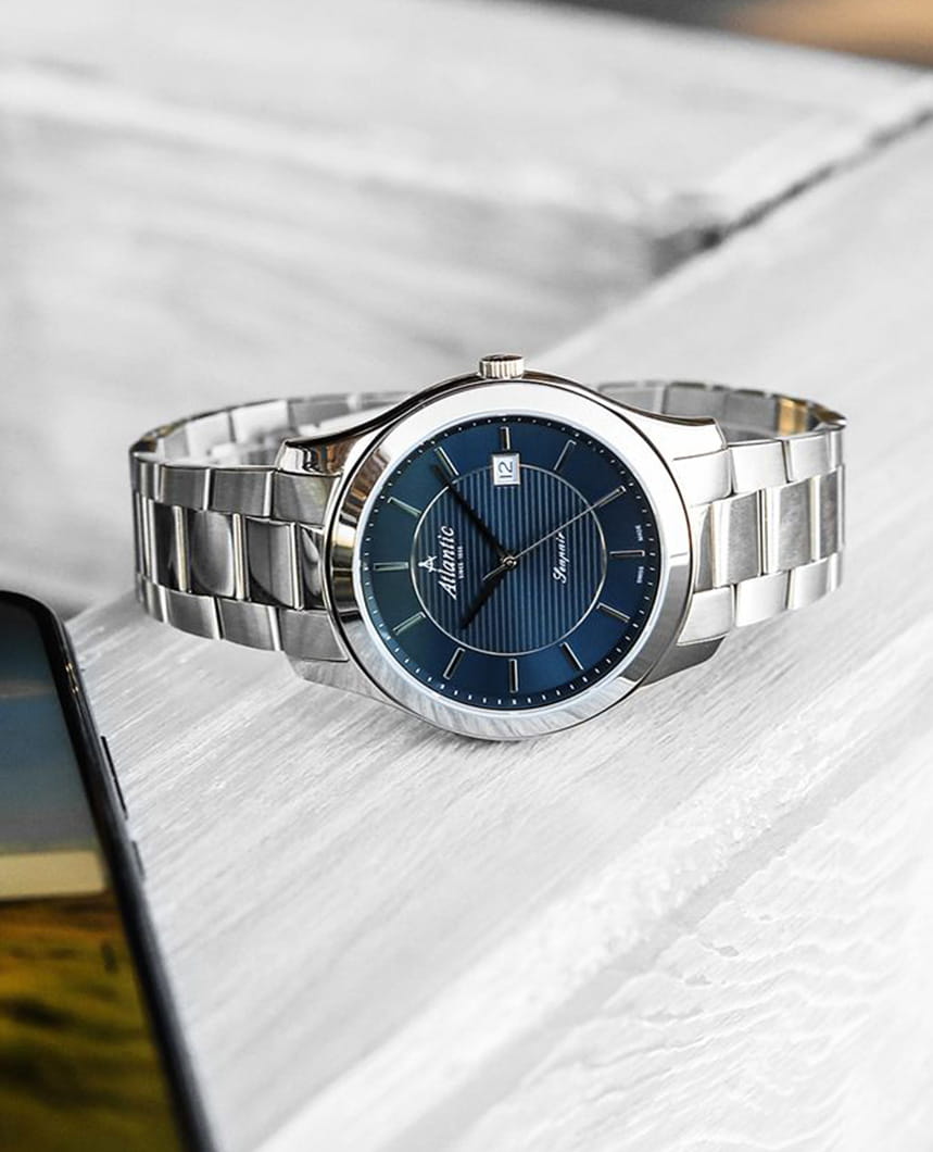 Оригинальные часы Atlantic Atlantic Seaport 60335.41.51 кварцевые калибр механизма  общий вид