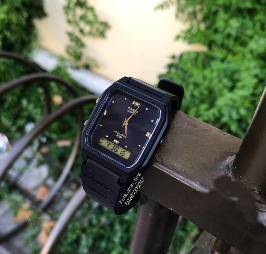 Casio AW-48HE-1A мужские часы застежка крупным планом