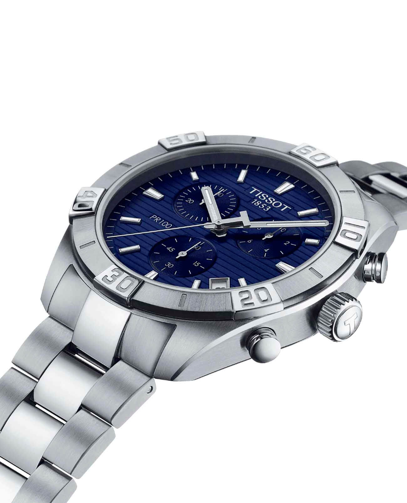 Tissot Tissot PR 100 Sport Gent Chronograph T101.617.11.041.00 мужские часы синий циферблат на запястье