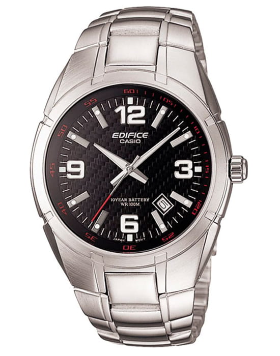 Casio Casio Edifice EF-125D-1A EF EF-125D-1AVEG кварцевые мужские часы черный циферблат, браслет нержавеющая сталь — вид спереди