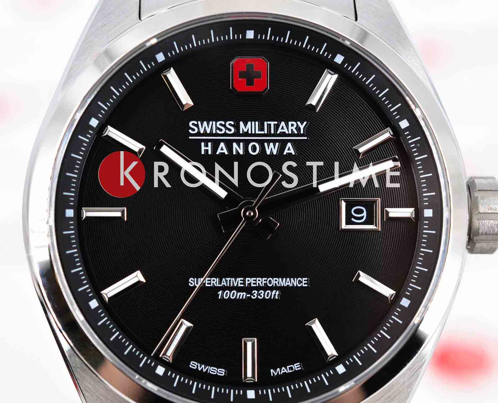 Swiss Military Hanowa Swiss Military Hanowa Pioneer SMWGH0004101 кварцевые мужские часы часы крупный план черный циферблата