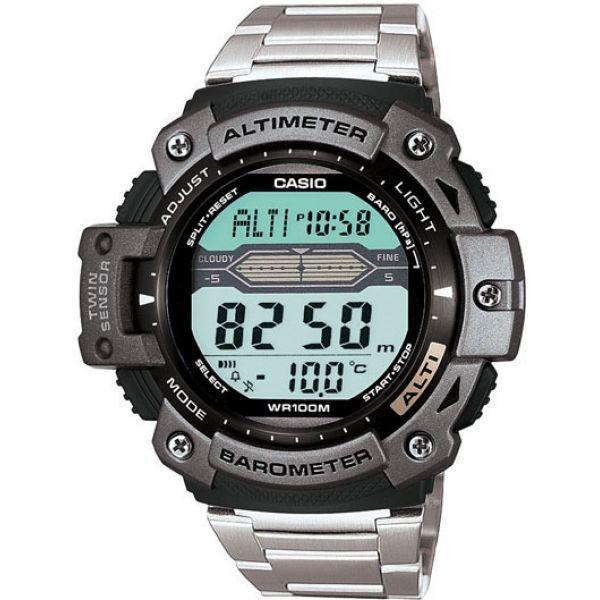 Casio Casio Illuminator SGW-300HD-1A  SGW-300HD-1A кварцевые мужские часы зеленый циферблат, браслет 18-каратное желтое золото — вид спереди