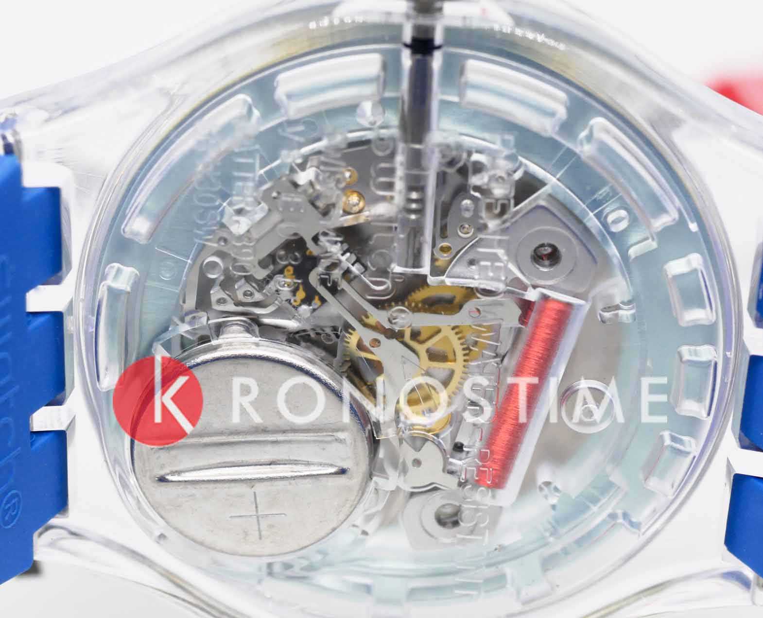 Swatch Swatch New Gent Biosourced SO29K702 кварцевые мужские часы часы крупный план голубой циферблата