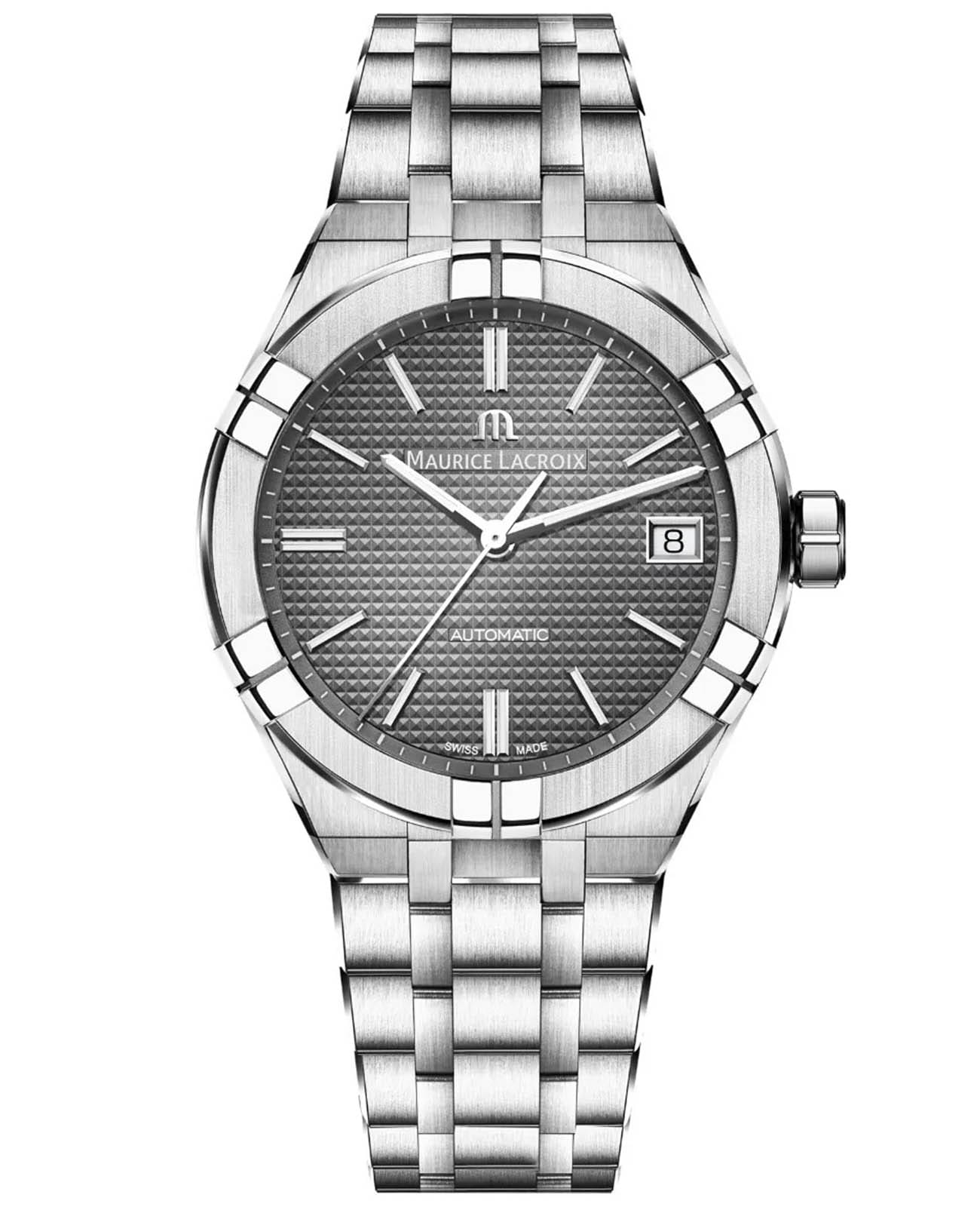 Maurice Lacroix Maurice Lacroix Aikon Automatic AI6007-SS002-230-1  AI6007-SS002-230-1 механические мужские часы серый циферблат, браслет нержавеющая сталь — вид спереди