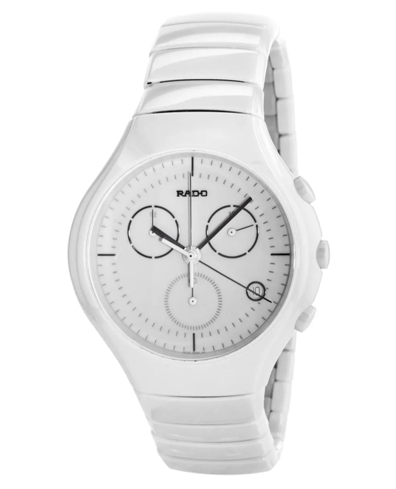 Rado Rado Ceramica R27832702  R27832702 кварцевые мужские часы белый циферблат, браслет керамика — вид спереди