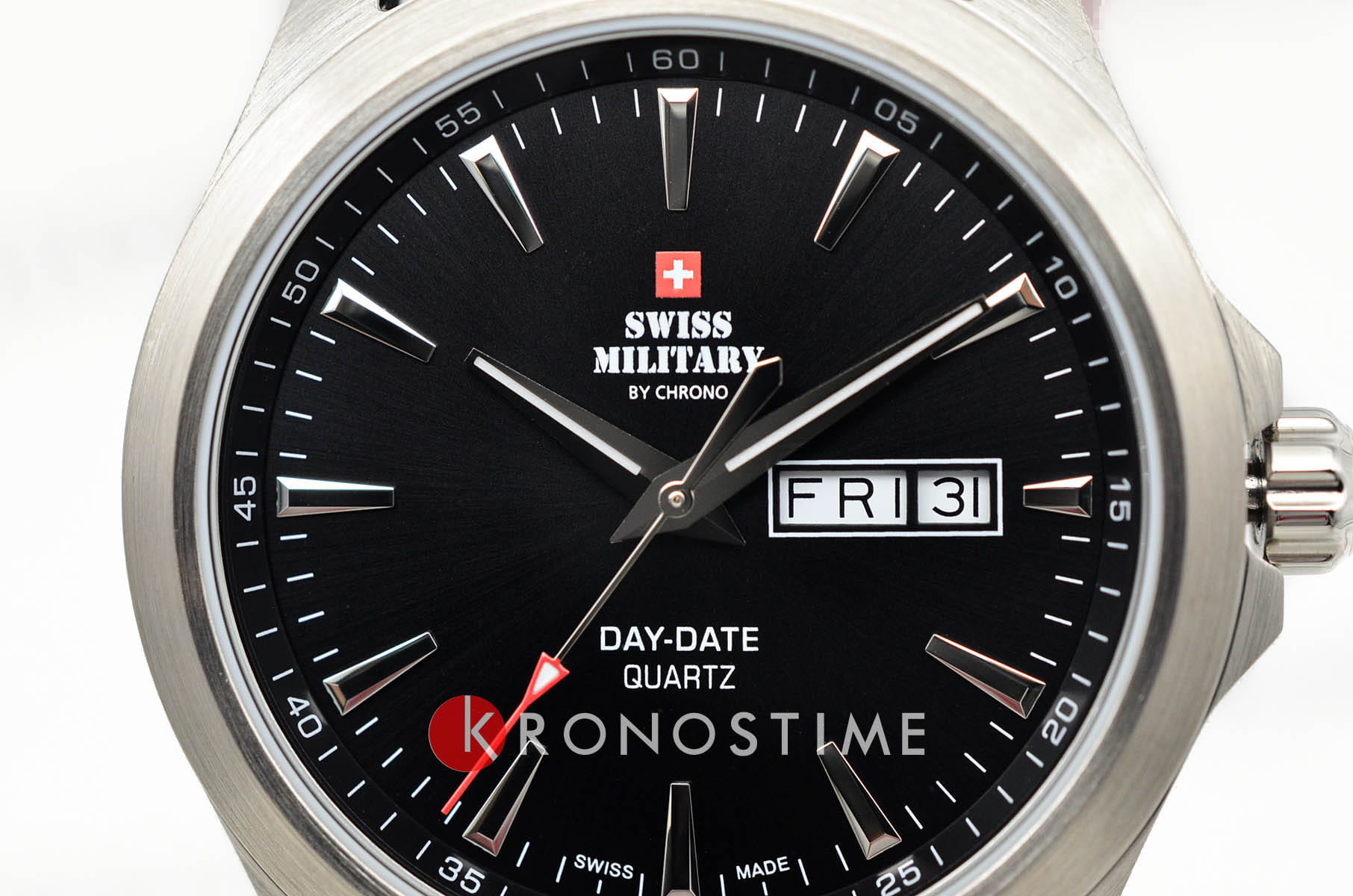 Swiss Military by Chrono Swiss Military by Chrono Day Date SMP36040.01 мужские часы черный циферблат на запястье