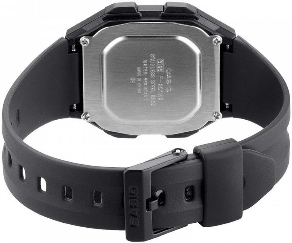 Casio Casio Collection F-201WA-1A, illuminator япония мужские часы на браслете пластик боковой вид
