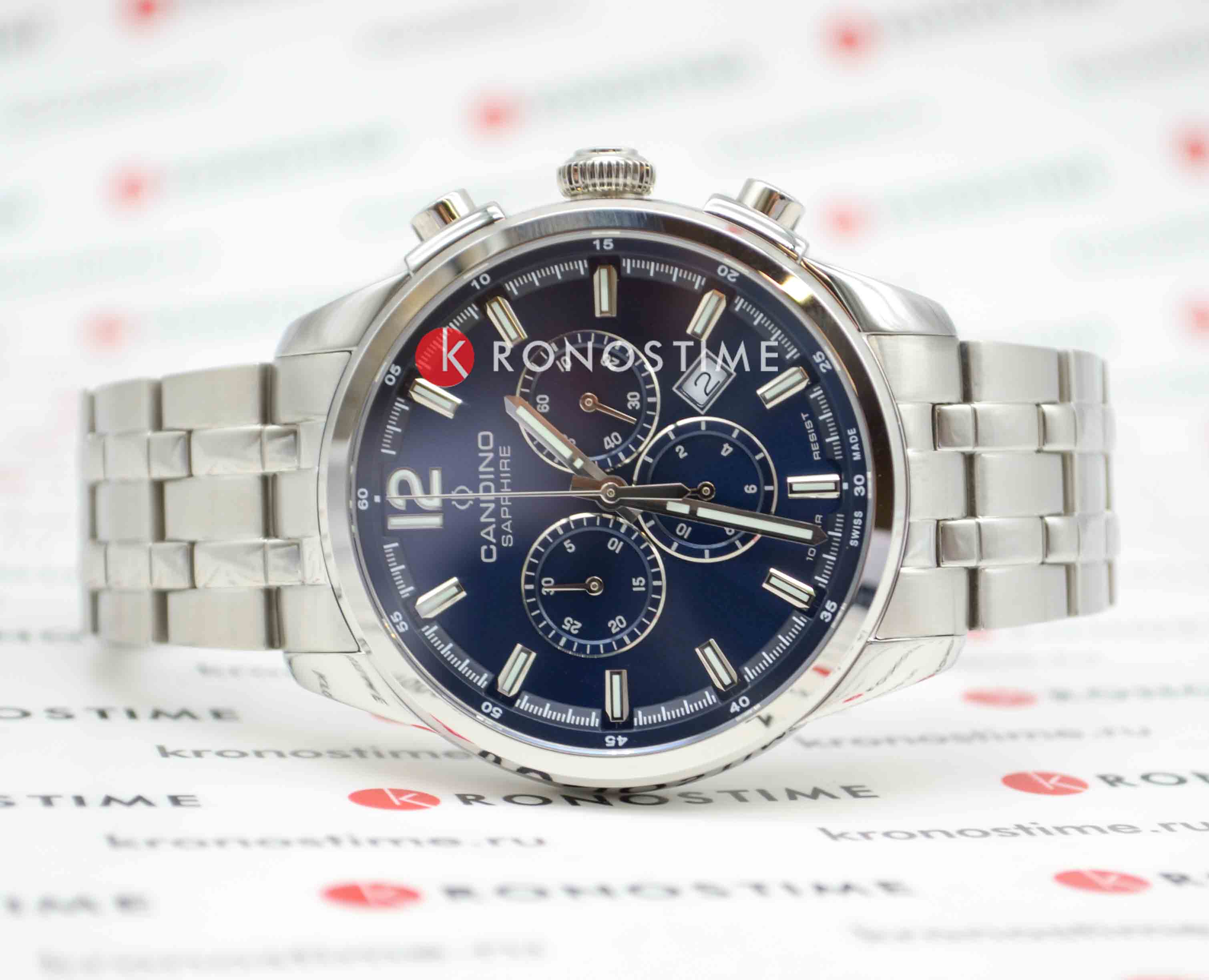 Candino Candino Chronograph C4744/2,  швейцария мужские часы на браслете нержавеющая сталь боковой вид