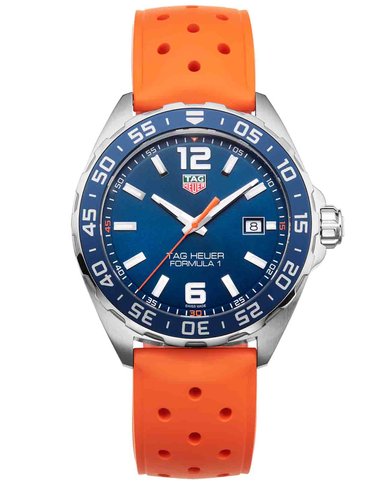 TAG Heuer TAG Heuer Formula 1 WAZ1010.FT8028  WAZ1010.FT8028 кварцевые мужские часы синий циферблат, браслет каучук — вид спереди