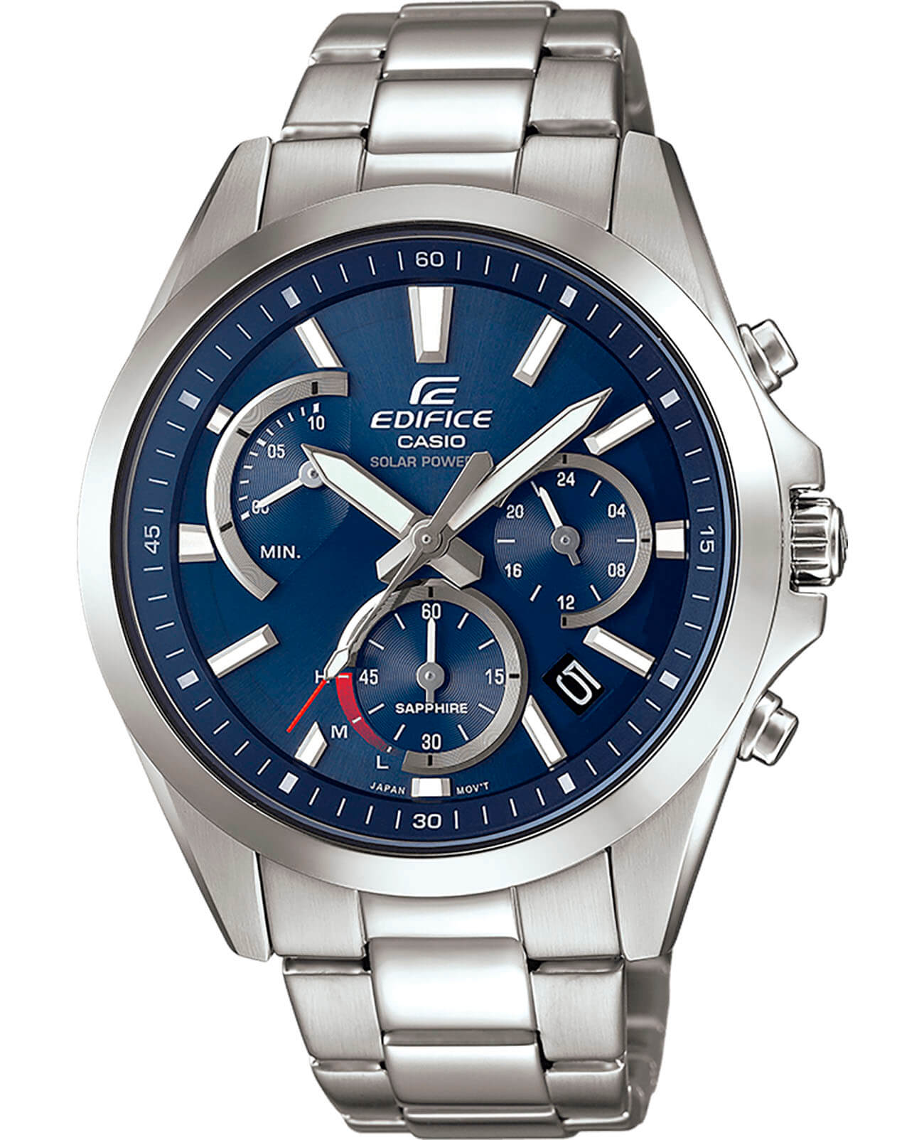 Casio Casio Edifice EFS-S530D-2A EFS EFS-S530D-2A кварцевые мужские часы синий циферблат, браслет нержавеющая сталь — вид спереди