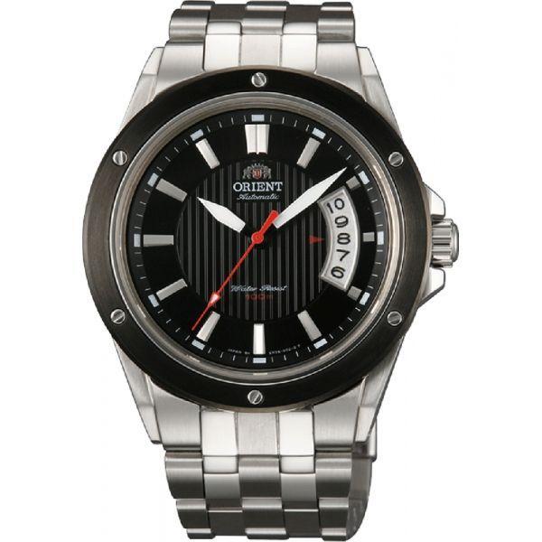Orient Orient ER28004B (FER28004B)  FER28004B механические мужские часы черный циферблат, браслет  — вид спереди