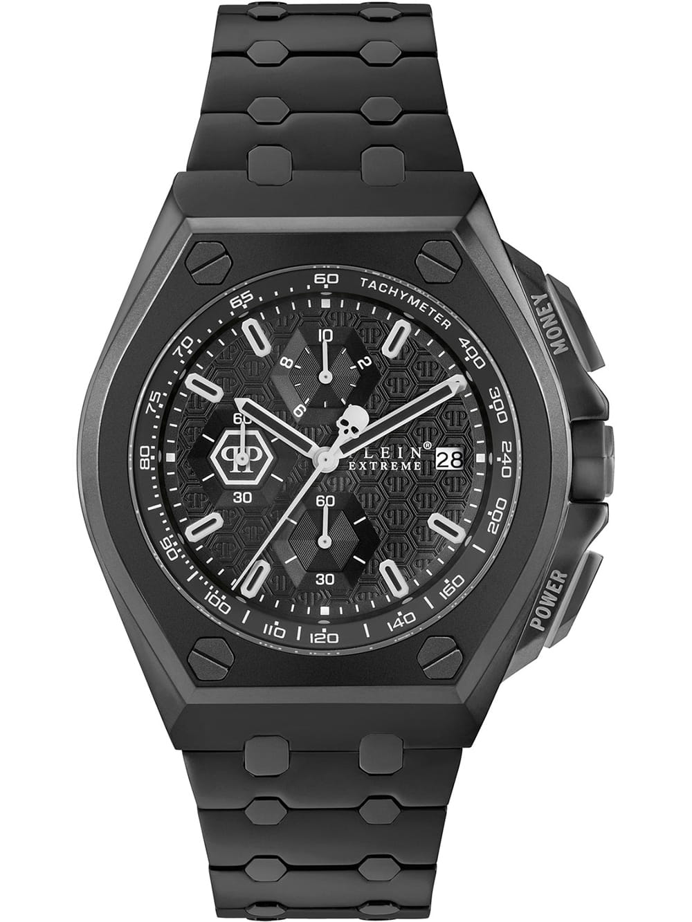 Philipp Plein Philipp Plein Extreme PWGAA0821  PWGAA0821 кварцевые мужские часы черный циферблат, браслет сталь с ip покрытием — вид спереди