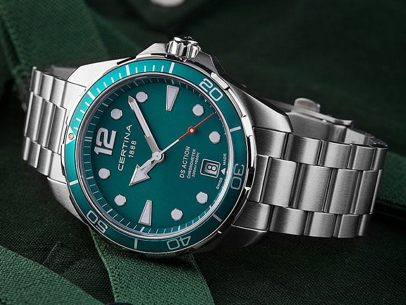 Certina Certina DS Action C032.451.11.097.00 мужские часы зеленый циферблат на запястье