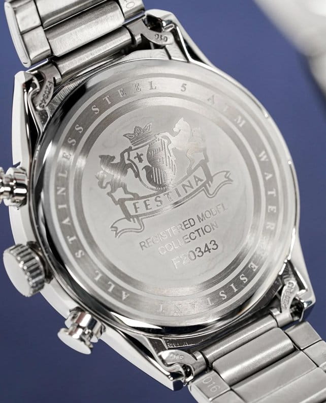 Festina Festina Timeless Chrono F20343/8,  испания мужские часы на браслете нержавеющая сталь 316l боковой вид