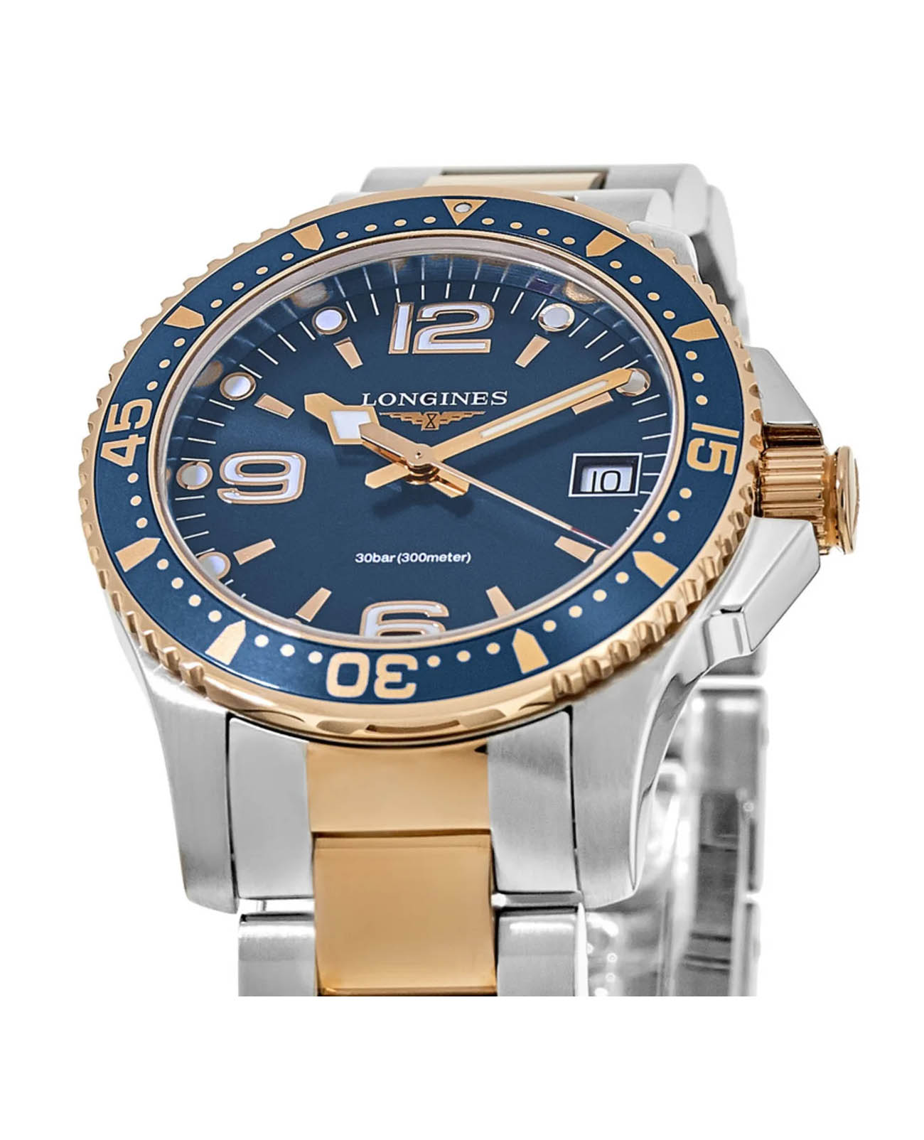 Longines Longines Hydroconquest L3.340.3.98.7, hydroconquest швейцария мужские часы на браслете сталь c pvd покрытием боковой вид
