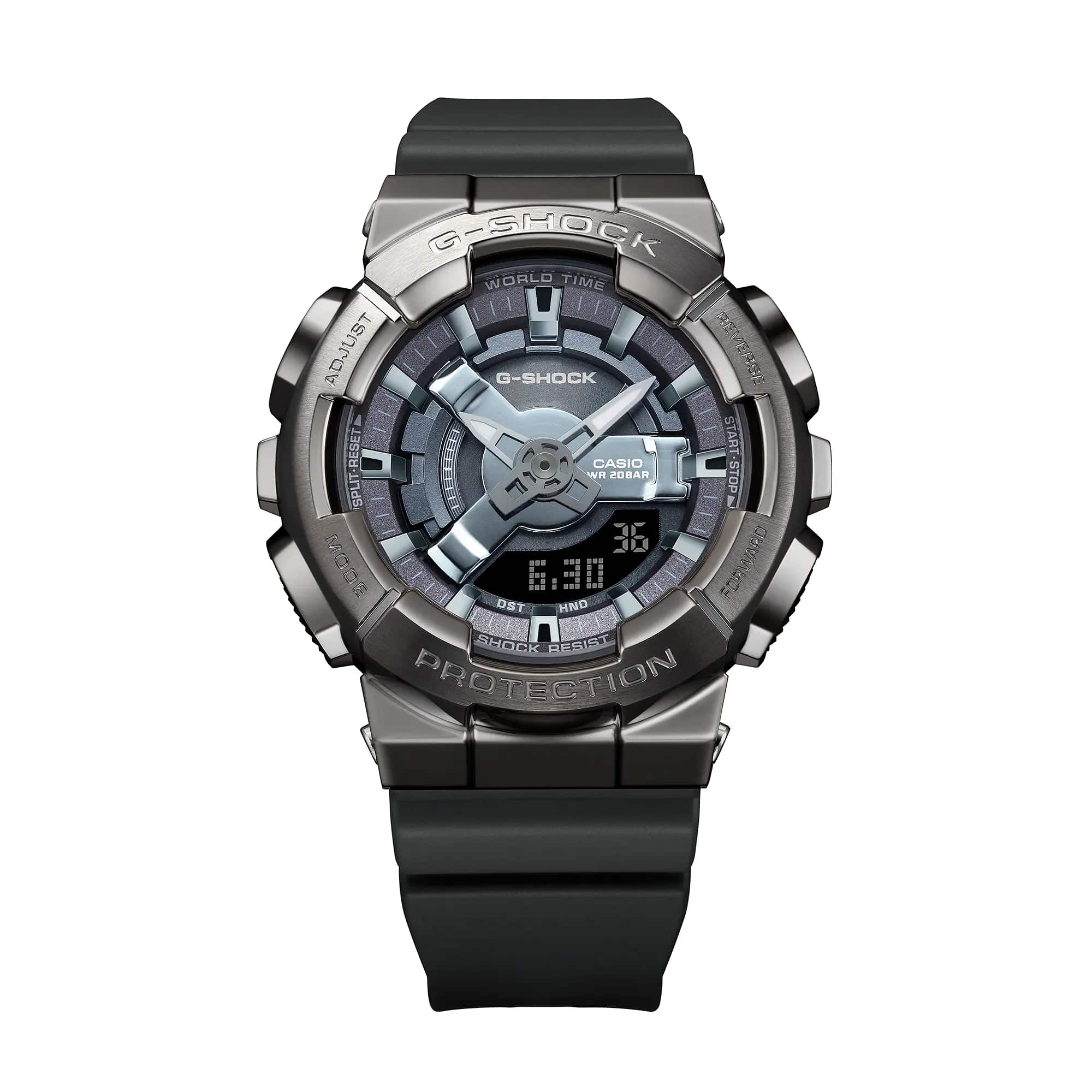 Casio Casio G-Shock GM-S110B-8ADR (GM-S110B-8A) электронные мужские часы часы крупный план серый циферблата
