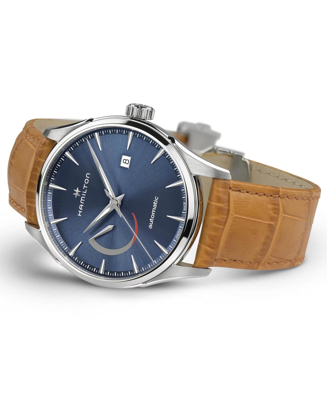 Hamilton Hamilton Jazzmaster Power Reserve Auto H32635541, jazzmaster швейцария мужские часы на браслете кожаный боковой вид
