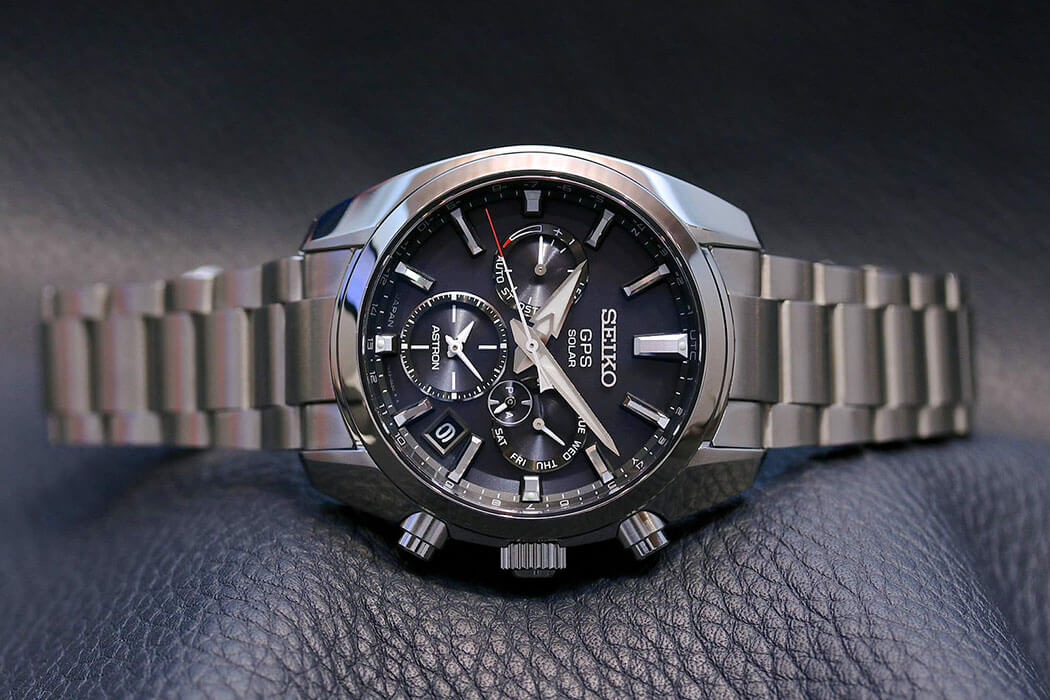 Seiko Seiko Astron GPS Solar SSH021J1 мужские часы черный циферблат на запястье