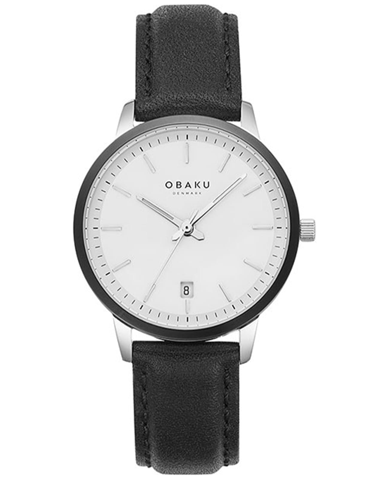 Obaku Obaku Salvie V270LDAWRB  V270LDAWRB кварцевые женские часы белый циферблат, браслет кожаный — вид спереди