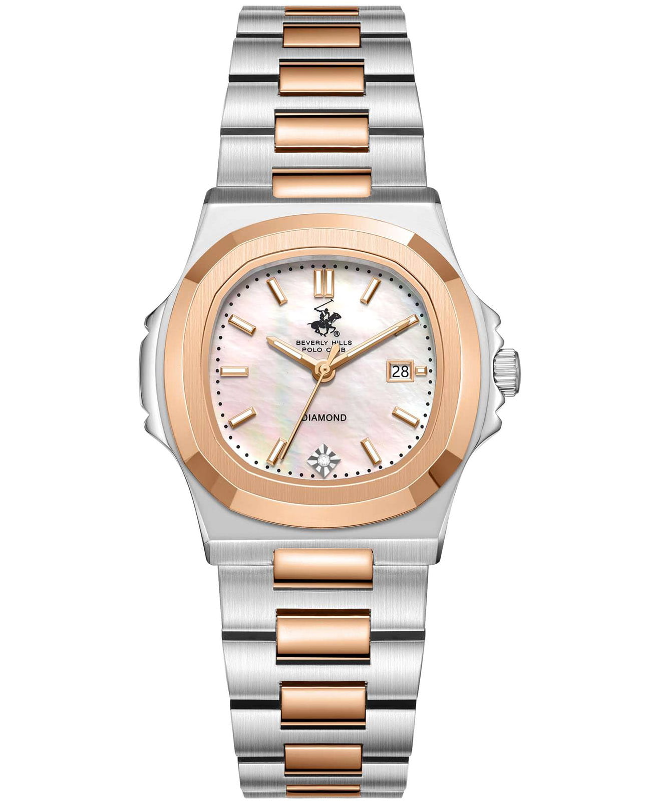 Beverly Hills Polo Club Beverly Hills Polo Club BP3780X.520  BP3780X.520 кварцевые женские часы перламутровый циферблат, браслет нержавеющая сталь с ip-покрытием — вид спереди