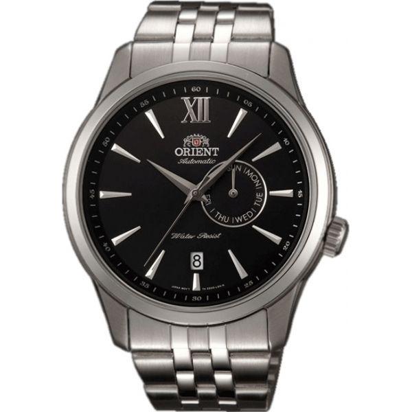 Orient Orient ES00002B (FES00002B)  FES00002B механические мужские часы черный циферблат, браслет  — вид спереди