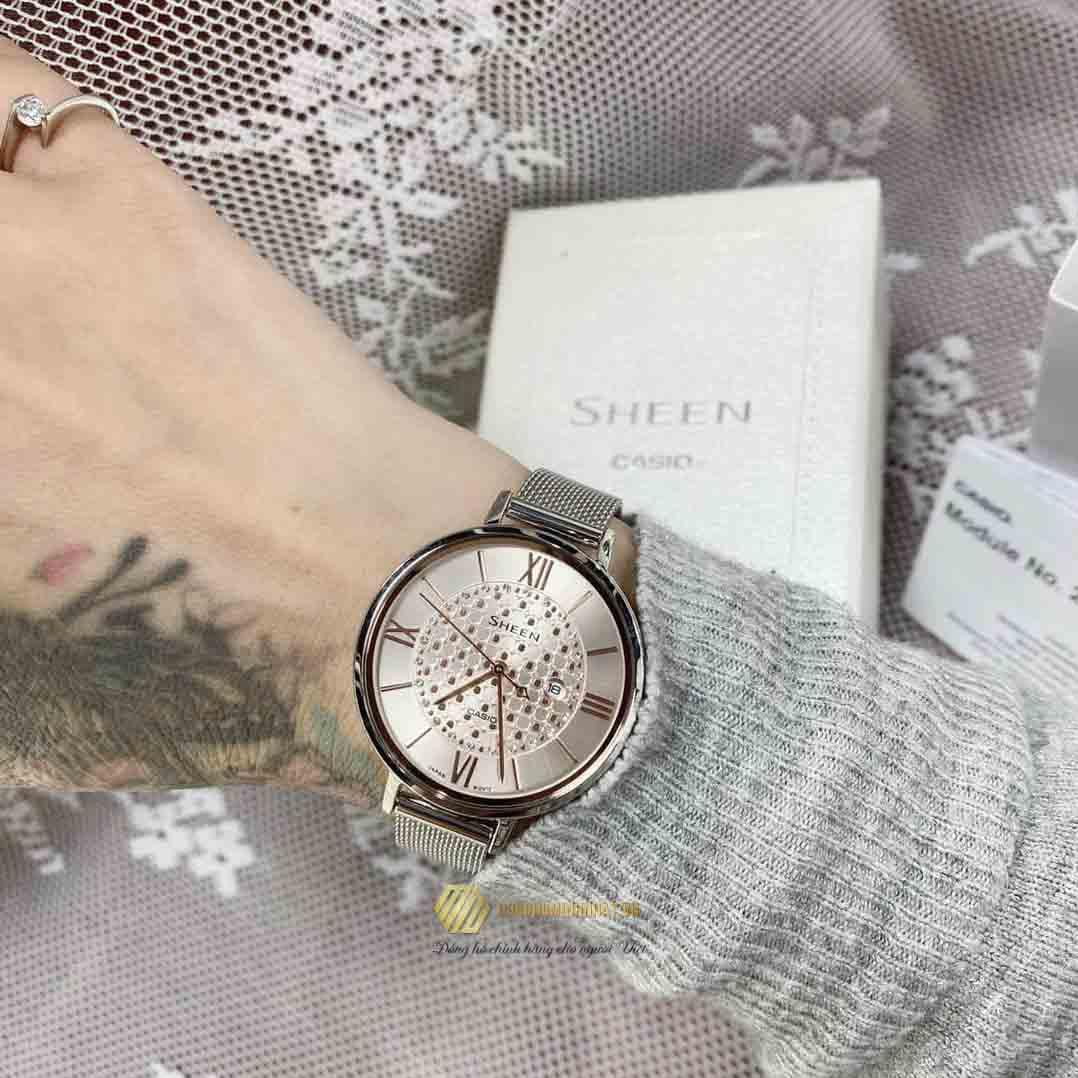 Casio Casio Sheen SHE-4059M-4A , наручные женские часы фото под углом