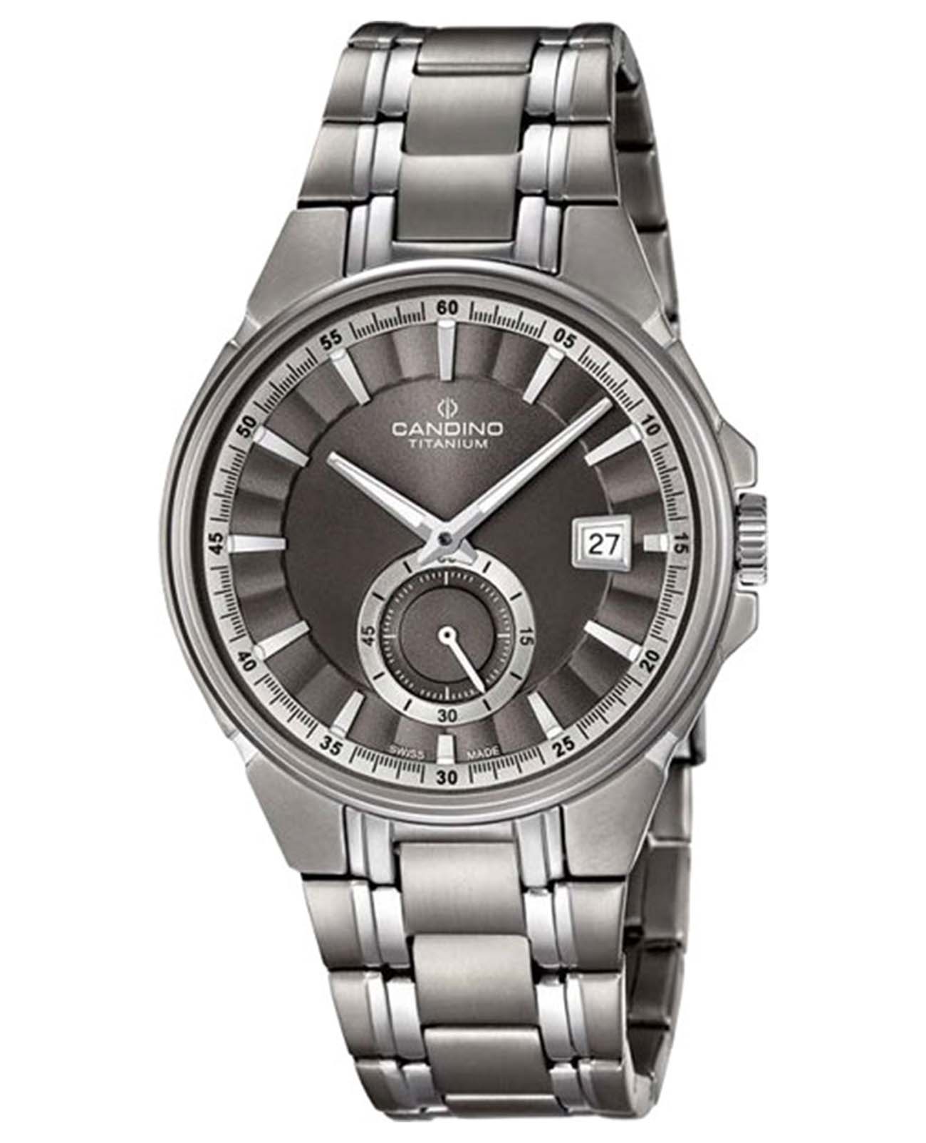 Candino Candino Titanium C4604/1  C4604/1 кварцевые мужские часы серый циферблат, браслет титановый — вид спереди