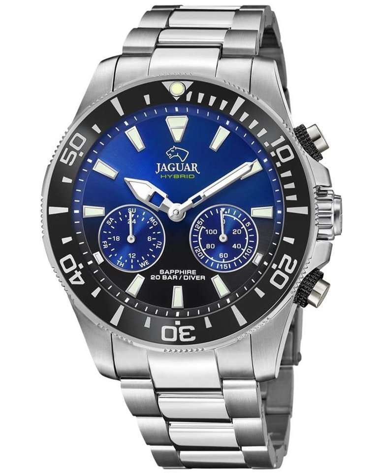 Jaguar Jaguar Connected J888/6  J888/6 кварцевые мужские часы синий циферблат, браслет нержавеющая сталь — вид спереди