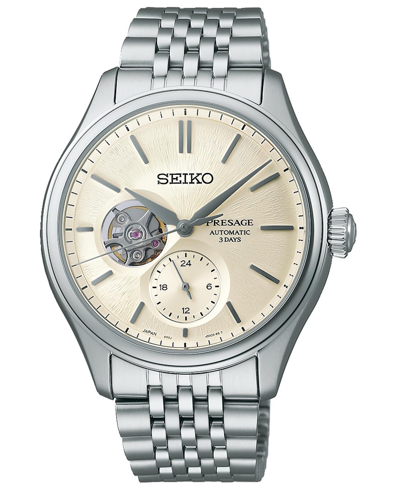 Seiko Seiko Presage Classic Series SPB469 Classic Series SPB469 механические мужские часы бежевый циферблат, браслет нержавеющая сталь — вид спереди