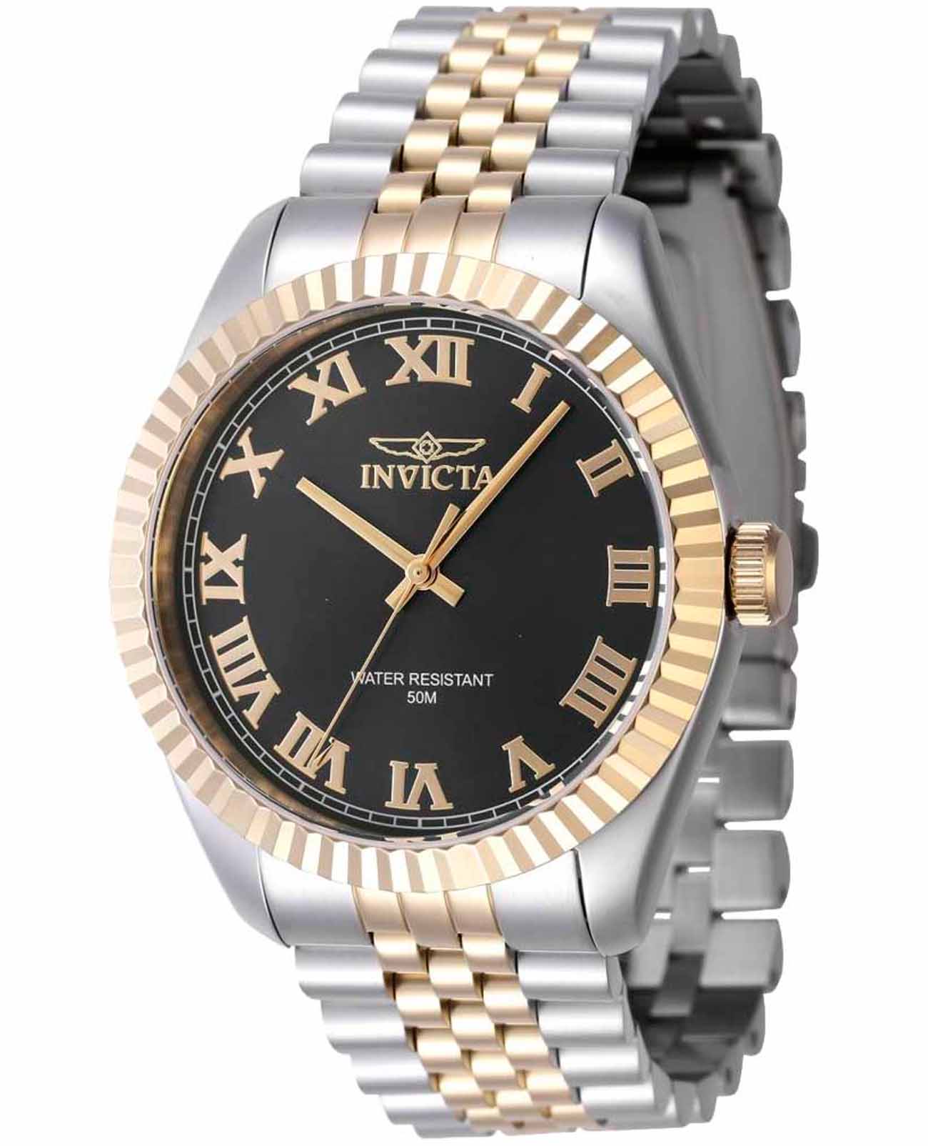 Invicta Invicta Specialty IN47401  IN47401 кварцевые мужские часы черный циферблат, браслет нержавеющая сталь с ip-покрытием — вид спереди