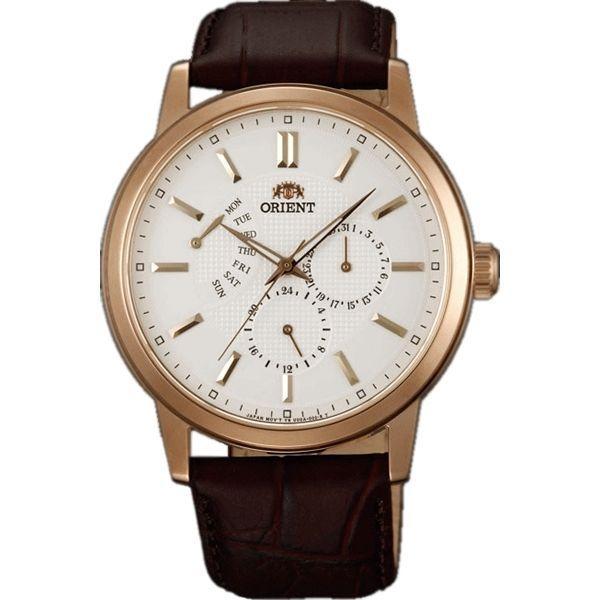 Orient Orient UU0A002W (FUU0A002W)  FUU0A002W  мужские часы шампань циферблат, браслет кожа + текстиль — вид спереди