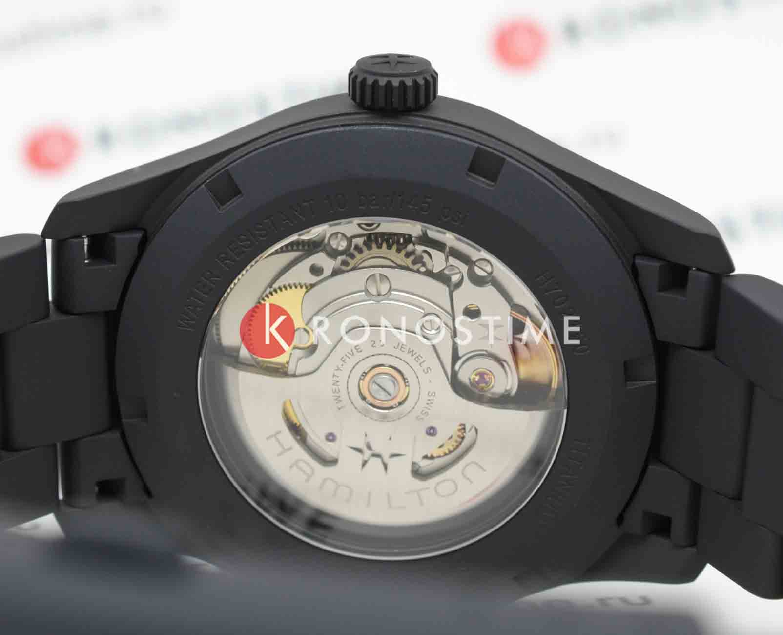 Оригинальные часы Hamilton Hamilton Khaki Field Titanium Auto H70215130 механические калибр механизма h-10 общий вид