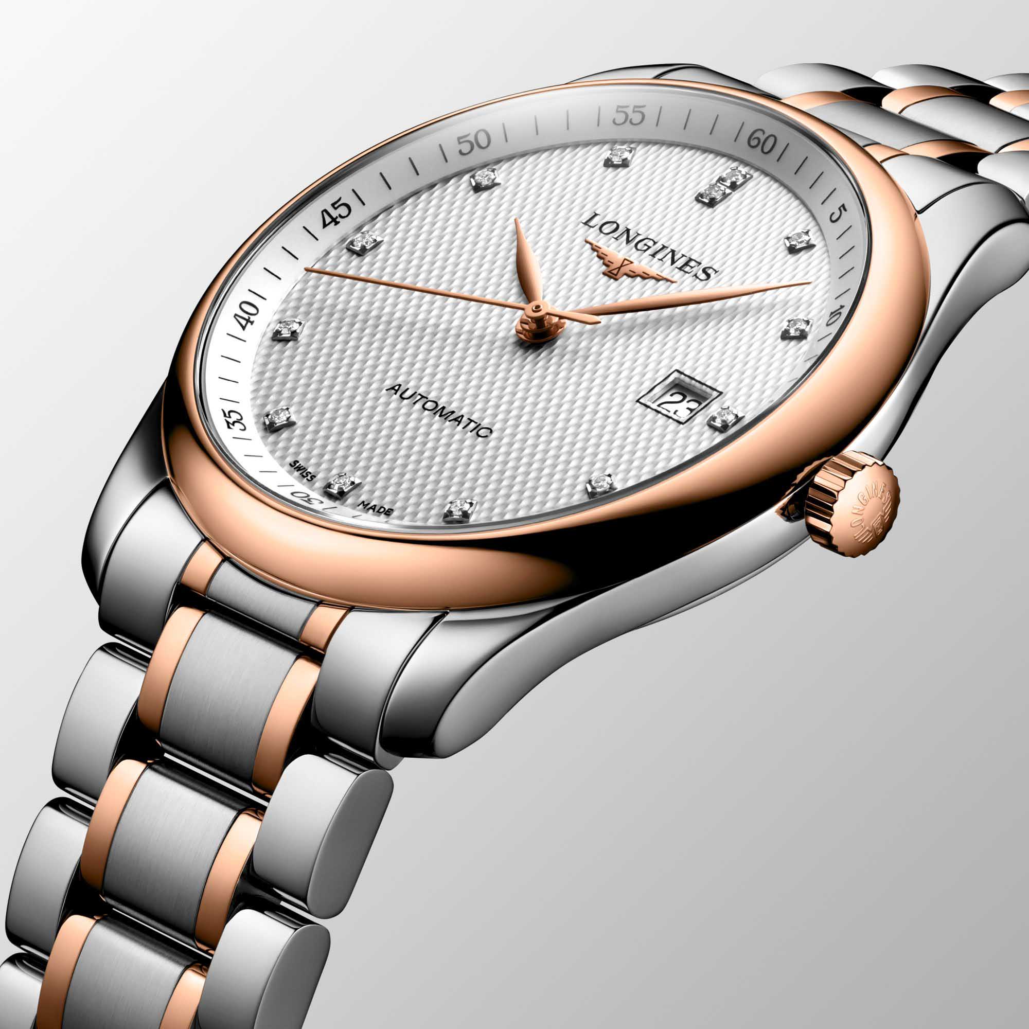 Longines Longines Master Collection L2.793.5.77.7 механические мужские часы часы крупный план белый циферблата