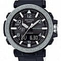 Casio Casio Pro Trek PRG-650-1E PRG PRG-650-1E кварцевые мужские часы  черный циферблат, браслет пластик — вид спереди